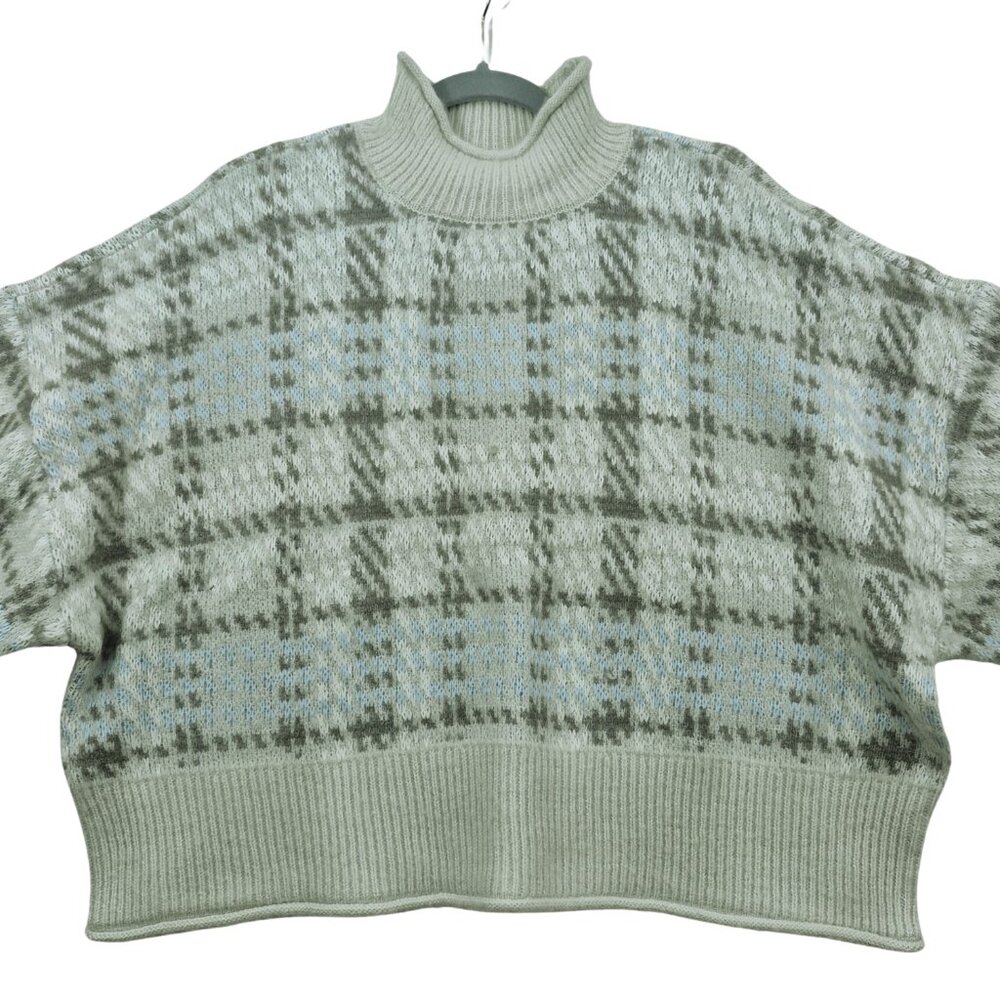 Arizona Juniors Womens XL / XXL Mock Neck Long Sleeve Plaid Pullover Sweater NWT - Picture 2 of 10